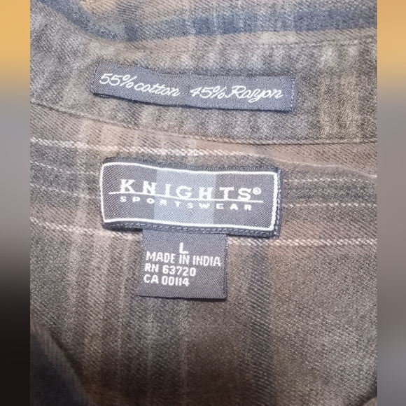 Green Plaid Men's Large Kinights Sportswear Button Up - Picture 2 of 3
